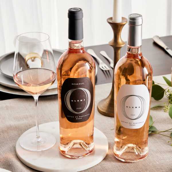 Olema Rose Reserve and Rose on a set table