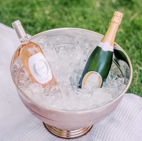 Olema Rosé and Cremant in ice bucket